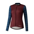 SHIMANO Tricou damă KAEDE PRINTED LONG bordo/navy