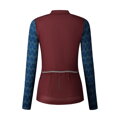 SHIMANO Tricou damă KAEDE PRINTED LONG bordo/navy