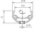 MACH1 Jantă 670 V-brake 700 32D negru 
