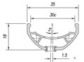 MACH1 Jantă TRUCKY 30 27.5 28D negru 