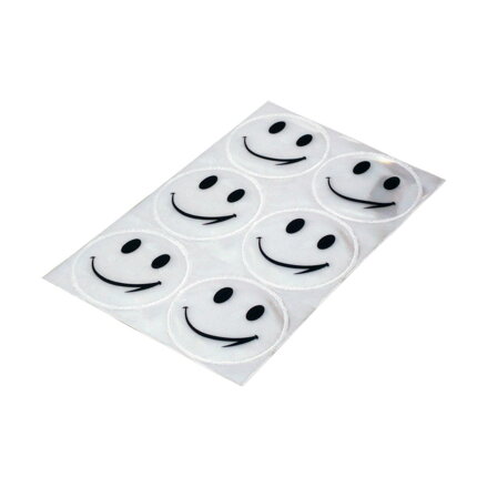 LONGUS Autocolante Smiley EN13356 reflectorizante 6buc alb 