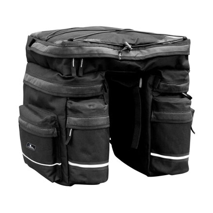 LONGUS Geantă TRIPLE pentru portbagaj 42,5L negru + husă de ploaie 