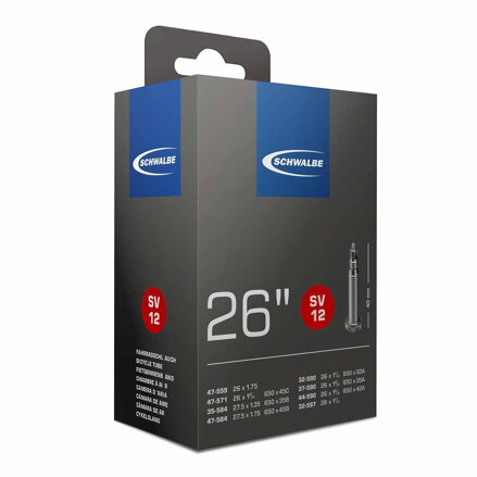 SCHWALBE Cameră SV12 26x1 1/8-1.75 40mm (32/47-559/597) 140g 