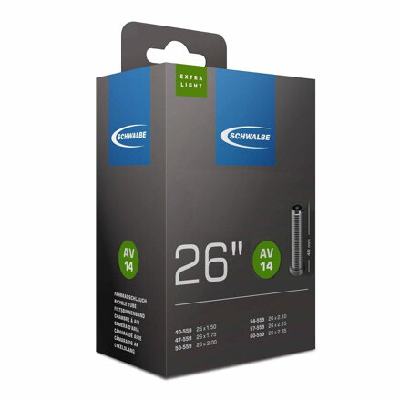 SCHWALBE Cameră AV14 26x1.50/2.35 40mm (40/60-559) 130g extra ușoară 