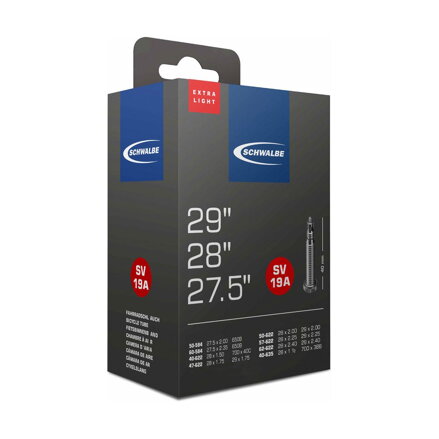 SCHWALBE Cameră SV19A 27.5x2.00/2.35 29x1.75/2.40 40mm (40/62-584/635) 140g exlight 