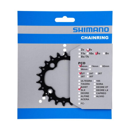 SHIMANO FC-M660/617 Foaie 22 dinți SLX/Deore 10 viteze negru 64mm