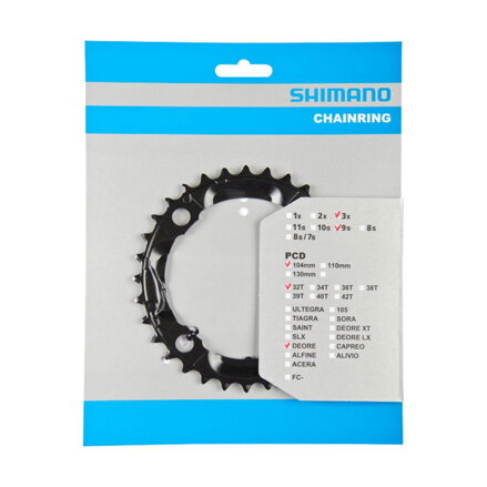 SHIMANO FC-M590 Foaie 32 dinți Deore negru 104mm