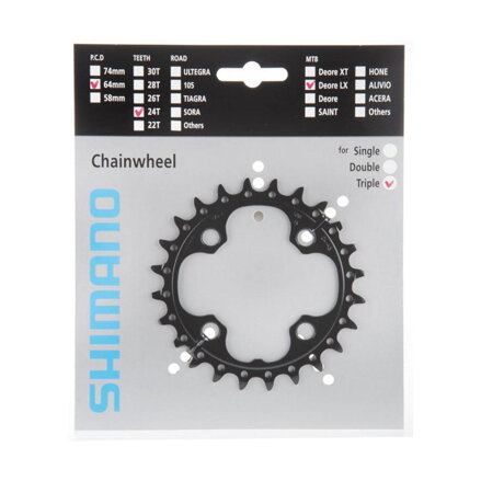 SHIMANO FC-M660 Foaie 24 dinti SLX 10 viteze negru 64mm