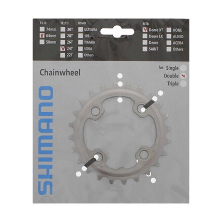 SHIMANO FC-M785 Foaie 24 dinți XT argintiu 64mm