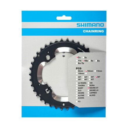 SHIMANO FC-M785 Foaie 38 dinți XT 38/24 dinți negru 104mm