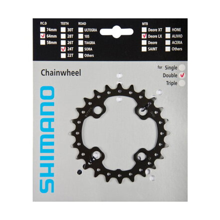 SHIMANO FCFC-M675 Foaie 24 dinți SLX negru 64mm