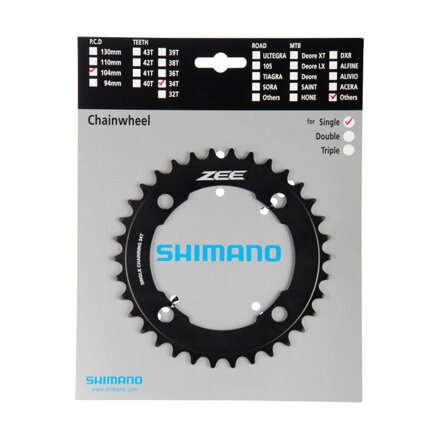 SHIMANO FC-M640 Foaie 34 dinți ZEE negru 104mm