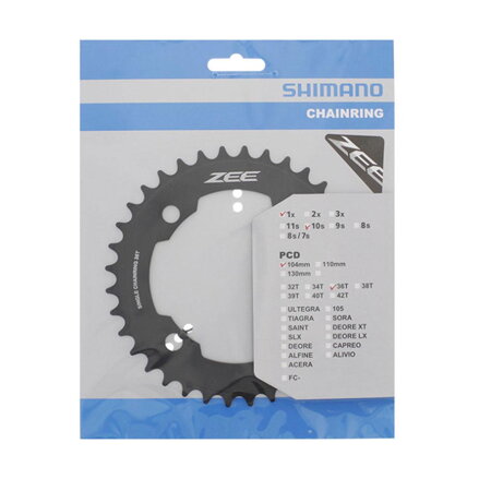 SHIMANO FC-M640 Foaie 36 dinți ZEE negru 104mm