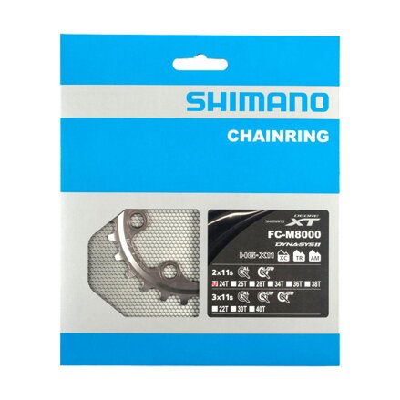 SHIMANO FC-M8000 Foaie 24 dinți XT 34/24 dinți negru 64mm
