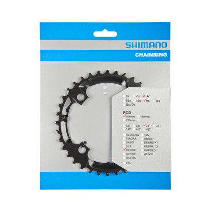SHIMANO FC-M590 Foaie 36 dinți Deore negru 104mm