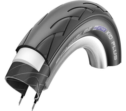 SCHWALBE Anvelopă KID PLUS (47-203) 12x1.75 Active 50EPI PunctureGuard 350g Negru 