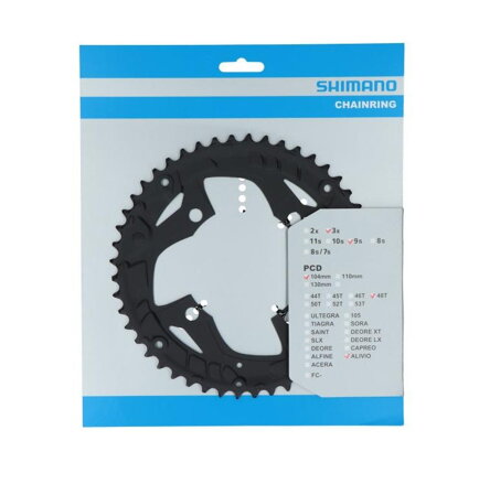 SHIMANO FC-T4010 Foaie 48 dinți Alivio 9 viteze negru 104mm