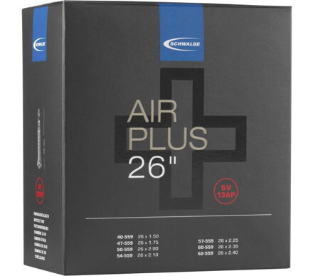 SCHWALBE Cameră AIR PLUS SV13AP 26x1.50/2.50 FV(40/62-559) 40mm 290g 