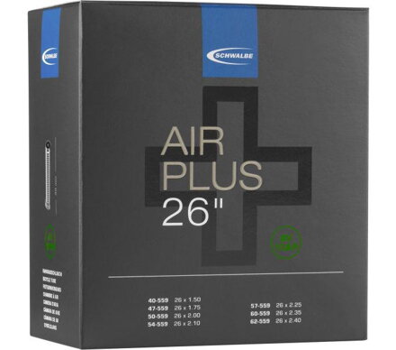 SCHWALBE Cameră AIR PLUS AV13AP 26x1.50/2.50 AV(40/62-559) 40mm 290g 