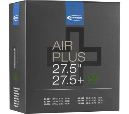 SCHWALBE Cameră AIR PLUS AV21+AP 27.5x2.10/3.00 AV(54/70-584) 40mm 400g 