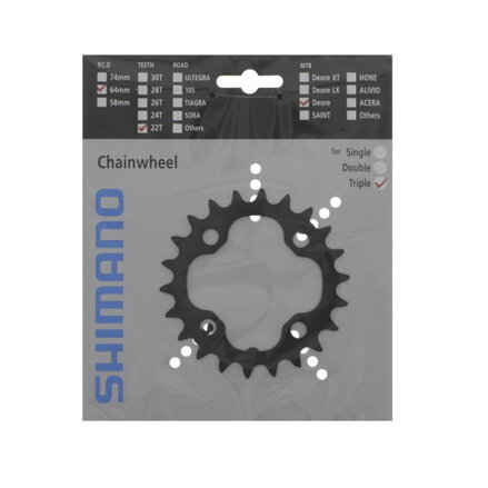 SHIMANO FC-M590 Foaie 22 dinți Deore negru 104mm