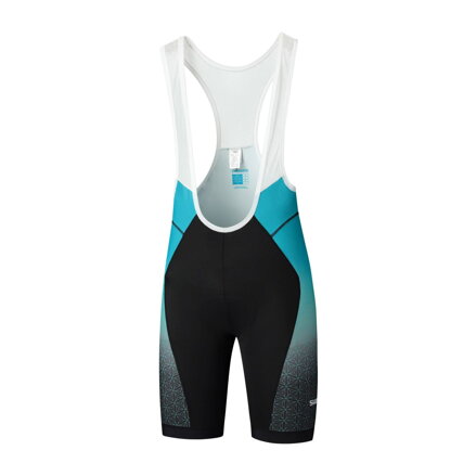 SHIMANO Pantaloni TEAM cu bretele negru/verde