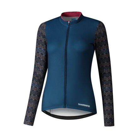 SHIMANO Tricou damă KAEDE PRINTED LONG albastru