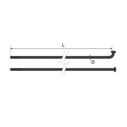 MACH1 Spițe Inox Plus 2/260 negre OEM 10buc 