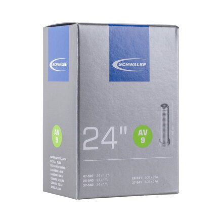 SCHWALBE Cameră AV9 24x1 1/8/1.75 40mm (28/47-507/541) 130g 