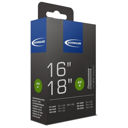 SCHWALBE Cameră AV4 16x1 3/8-18x1.35 AV 40mm (27/38-355) 85g 