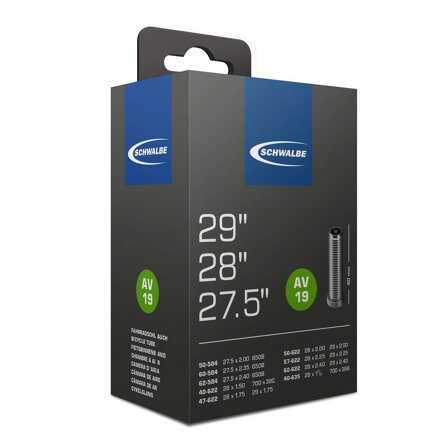 SCHWALBE Cameră AV19 27.5x2.00/2.35 29x1.75/2.40 AV 40mm (40/62-584/635) 220g 