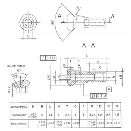 MACH1 Capete 13G diametru 5.0 argintii 100buc