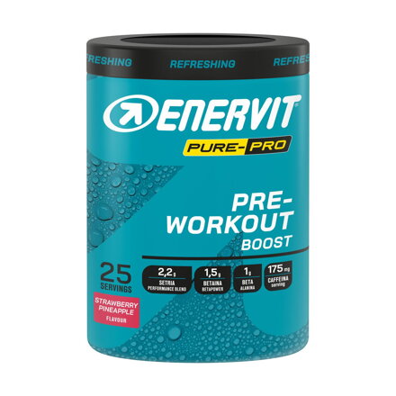 ENERVIT Nápoj PRE-Workout Boost - Jahoda/Ananas 313g exp 02/2026 Q1