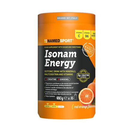 NAMEDSPORT Nápoj ISONAM ENERGY+3g kreatín pomaranč 480g