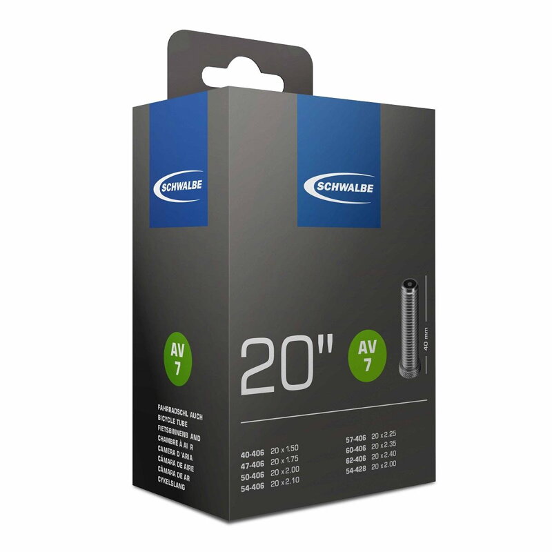 SCHWALBE Cameră AV7 20x1.50/2.00 AV 40mm (40/62-406) 145g 