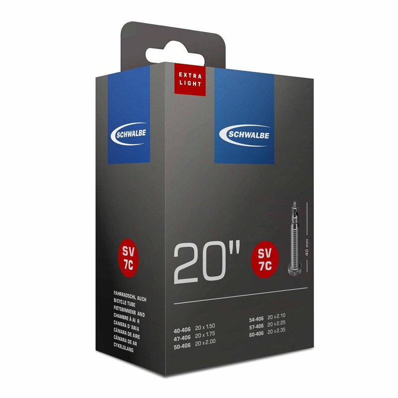 SCHWALBE Cameră FV7C EXTRA LIGHT 20 40/60-406 EK 40mm 95g 