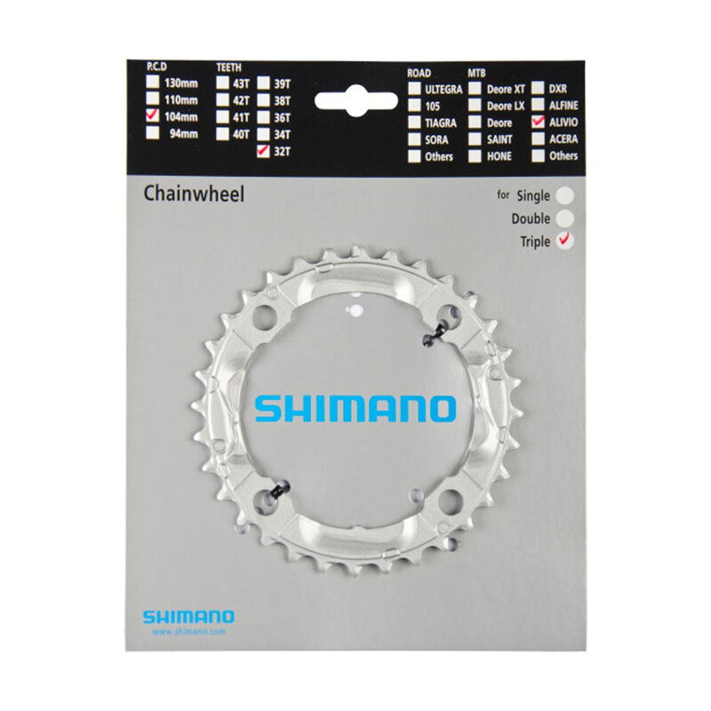 SHIMANO FC-M430 Foaie 32 dinți Alivio 9 viteze argintiu 104mm