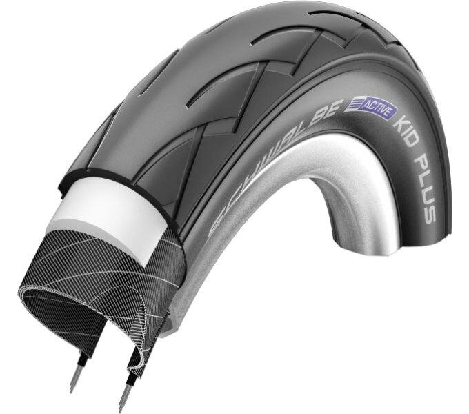 SCHWALBE Anvelopă KID PLUS (47-203) 12x1.75 Active 50EPI PunctureGuard 350g Negru 