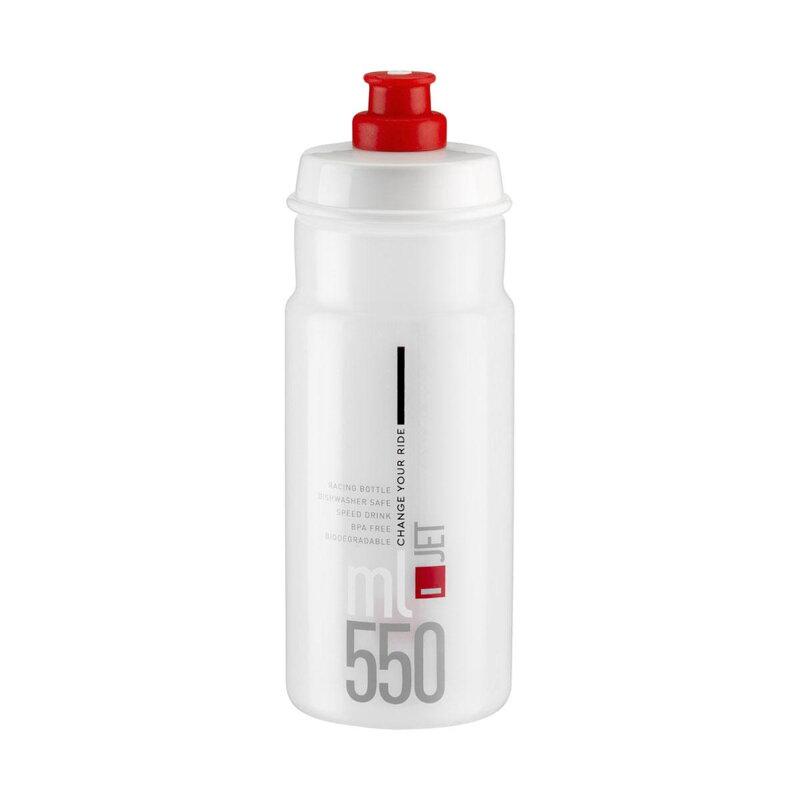 ELITE Bidon JET 550 transparentă logo roșu 