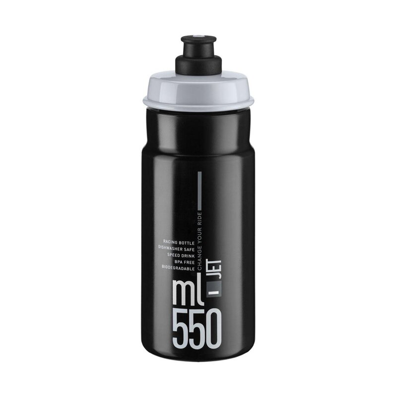 ELITE Bidon JET 550 negru logo gri 