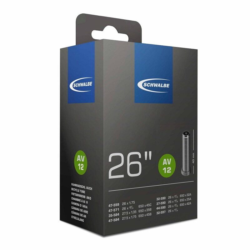 SCHWALBE Cameră AV12 26x1 1/8-1.75 40mm (32/47-559/597) 140g 