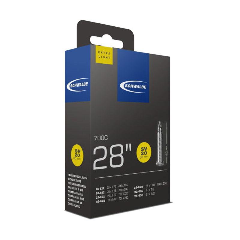 SCHWALBE Cameră SV20 700x18/25C FV 60mm (18/25-622) 65g Exlight 