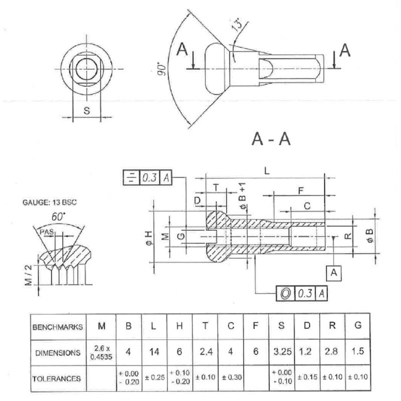 MACH1 Capete 13G diametru 5.0 argintii 100buc